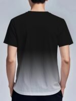 Men'S Gradient "Faith" Letter Print T-Shirt - Casual Crew Neck, Short Sleeve, Comfortable Polyester Blend, Machine Washable - Stylish Summer Top With Color-Changing Design - Image 5