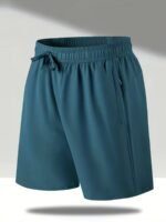 Men'S Breathable Solid Quick Dry Shorts With Side Pockets, Summer Drawstring Elastic Waist Loose Fit Shorts For Running, Fitness, Training - Image 10