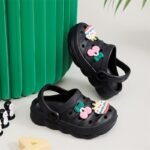 Casual Breathable Clogs With Cute Cartoon Charms For Girls, Quick Drying Lightweight Anti Slip Clogs For Indoor Outdoor Shower Beach Pool, Summer - Image 6