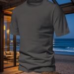 Men'S Loose Fit Short Sleeve T-Shirt - Summer Casual Round Neck Tee With Minimalist Solid Color Design, Breathable & Soft Fabric For Casual Attire, Beach Outings, And Layering - Versatile Basic Wardrobe Staple, T Shirts For Men, Shirts For Men, Layering Essentials, Relaxed Fit Shirt, Simple Style, Classic Design, Lightweight Material, Comfortable Material, Plain Tee, Basic Top, Streetwear Style, Summer Wardrobe