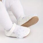 Baby Girls Soft Princess Dress Flats Shoes Infant Wedding Pearl Flower Decoration Mary Jane First Walker Newborn Shoe Baptism Shoes - Image 9