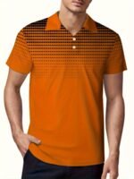 Men'S Plus Size Polo Shirt, Casual Golf Sports Polo With Polka Dot 3D Print, Short Sleeve, Knit Fabric, Slight Stretch, Regular Fit, All Season Lapel Collar, Polyester 95% Spandex 5% - 180G/M? - Image 8