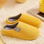 Cozy Striped Slip-On Indoor Slippers - Soft Fabric, Pvc Sole, Round Toe Home Shoes In Multiple Colors, Perfect For Autumn/Winter - Image 5