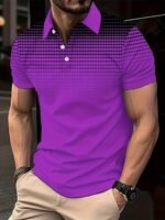 Men'S Plus Size Polo Shirt, Casual Golf Sports Polo With Polka Dot 3D Print, Short Sleeve, Knit Fabric, Slight Stretch, Regular Fit, All Season Lapel Collar, Polyester 95% Spandex 5% - 180G/M? - Image 3