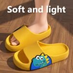 Kids' Non-Slip Slip-On Slippers - Lightweight Cushioned Bathroom Shoes With Soft Eva Sole, Quick-Dry Indoor/Outdoor House Shoes For Boys & Girls, Beach, Park, Home - Easy Slip-On Design (Blue/Green) - All-Season Use, Park Footwear, Playful Design, Breathable Material, Footwear, Family Footwear - Image 9