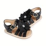 Trendy Cute Flower Decor Solid Color Sandals For Baby Girls, Breathable Lightweight Walking Shoes For Spring And Summer - Image 11