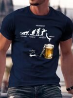 Men'S Funny Beer Lover Graphic T-Shirt - Navy Blue Casual Tee With Monday To Friday Schedule Design - Soft Breathable Everyday Shirt For Office & Parties - Ideal Birthday Gift For Dad, Husband, Boyfriend - Plus Size Available, Party Attire, Humorous Design, Comfortable Fit, Plus Size