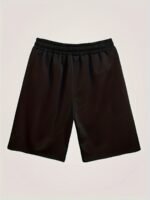 Men'S Plus Size Graphic Print Casual Shorts - Bold Lettering & Edgy Design, Elastic Drawstring Waistband, Regular Fit, Hand Wash Only, Everyday Clothing, Streetwear Style, Nontransparent Fabric, Plus Size - Image 8