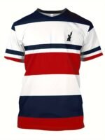 Men'S Color Block Eagle Graphic Print T-Shirt, Short Sleeve Crew Neck Tee, Men'S Clothing For Summer Outdoor - Image 5