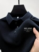 Elson Obm Miliano Milanino Luxury Solid Color Business Shirt, Breathable Fashion Casual Short Sleeve For Men, Professional Outfit, Formal Leisurewear, Elegant Design, Modern Formal Shirt, Lightweight Material, Comfortable Fit, Fashion Top, Collared Shirt, Corporate Wear, Casual Dressers - Image 3