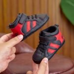 Infant Toddler Mid-Top Sneakers - Unisex Baby Sports And Casual Shoes With Adjustable Strap Closure, Pu Upper, Soft Fabric Sole For Comfort, Anti-Slip For Spring/Fall - Solid Color Everyday Wear - Image 5