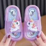 Cute Cartoon Unicorn Open Toe Slippers For Girls, Non Slip Lightweight Slippers For Indoor Shower Pool, All Seasons - Image 5