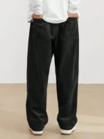 Men'S Loose Corduroy Casual Pants With Pockets In Solid Colors, Breathable Straight-Leg Drawstring Trousers Suitable For Urban Streetwear And Outdoor Activities, Embodying A Relaxed Style. - Image 7