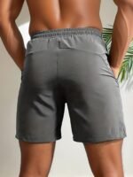 Men'S Sleek Athletic Shorts - Lightweight, Quick-Dry Polyester With Zipper Pockets, Elastic Waistband & Drawstring | Casual Sportswear, Machine Washable - Image 8