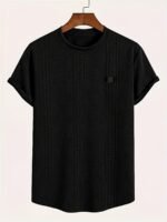 Men'S Plus Size Agyle Print Short Sleeve Shirt - Casual Crew Neck, Lightweight Fabric, Ideal For Outdoor Activities, Great Gift For Family, Plus Size - Image 7