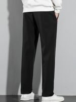 Men'S Plus Size Casual Joggers - Comfortable, Versatile Sports Pants For Spring/Summer, Solid Color With Zipper Detail, Commuting, Plus Size, Loose Fit, Plus Size - Image 6