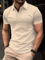 Men'S Plus Size Casual Golf Shirt ? Short Sleeve, Retro Geometric Plaid 3D Print Top, Lightweight And Comfortable - Image 3
