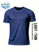 Men'S Quick-Dry Athletic T-Shirt - Neon Green Workout Shirt, Lightweight Moisture-Wicking Gym Top For Running, Training, Casual Wear - Breathable Athletic Apparel, Sleek Design, Lightweight Construction - Image 2