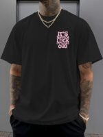 Men'S Vintage " It'S Never Luck "Print Short Sleeve Crew Neck Casual Sports T-Shirt, Polyester Versatile Top For Summer - Image 10