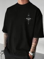 Men'S Casual Compass Print T-Shirt - Breathable Polyester, Crew Neck, Short Sleeve - Perfect For Summer - Image 7