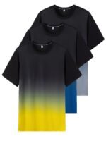 Large Size Men'S Sweatshirt T-Shirt Gradient Color Loose T-Shirt Outdoor Fashion Sports Casual T-Shirt, Plus Size