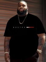 Plus Size Men'S Casual Crew Neck T-Shirt 100% Cotton Knit Fabric With Slight Stretch - Regular Fit Active Tee With Simple Graphic Design - Image 2