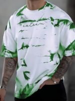 Plus Size Men'S 3D Printed T-Shirt - Breathable Polyester, Casual Street Style With Dynamic Bird & Ink Design, Crew Neck, Short Sleeve - Ideal For Summer, Plus Size Shirts, Plus Size - Image 3