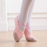 Children'S Soft-Sole Dance Shoes, Kitten Paw Style Ballet Flats With No-Tie Design For Practice And Performance In Genuine Leather - Image 9
