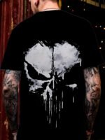 Skull Pattern 3D Print, Men'S Plus Size Crew Neck Short Sleeve T-Shirt, Casual Tops For Men, Men'S Comfy Clothing For Daily Wear, Men'S Gift - Image 2