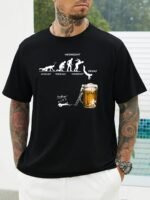 Men'S Funny Beer Lover Graphic T-Shirt - Navy Blue Casual Tee With Monday To Friday Schedule Design - Soft Breathable Everyday Shirt For Office & Parties - Ideal Birthday Gift For Dad, Husband, Boyfriend - Plus Size Available, Party Attire, Humorous Design, Comfortable Fit, Plus Size - Image 3