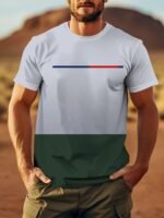 Paris Inspired Fashion Graphic Men'S T-Shirt, Casual Crew Neck Short Sleeve Tee, 100% Polyester Slight Stretch Knit Fabric, All-Season Comfort Fit Pullover For Men - Image 2