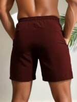 Men'S Sleek Athletic Shorts - Lightweight, Quick-Dry Polyester With Zipper Pockets, Elastic Waistband & Drawstring | Casual Sportswear, Machine Washable - Image 9