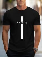 Men'S Sports Top With A Paris Letter Pattern Print - Image 4