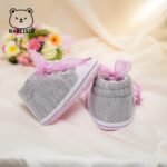 Rabeisir Adorable Heart- Walking Shoes - Soft Fabric Footwear With Pink Ribbon Accents, Lace-Up Closure For Infants & Toddlers - Ideal For Casual Gatherings & Winter, Pink Ribbon Detail, Rabeisir - Image 5
