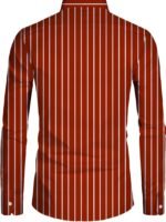 Plus Size Men'S Casual Shirt With Striped Print, Long Sleeve Shirt For Various Occasions - Image 4