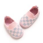 1 Pair Unisex Infant Casual Slip-On Shoes, Plaid & Solid Color, Comfortable Lightweight Non-Slip Walking Footwear For Indoor & Outdoor, Fabric Upper, Cloth Insole, Spring/Fall Collection - Image 5