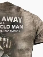 Men'S Graphic T-Shirt With Skeleton & "Walk Away" Lettering - 3D Printed Edgy Streetwear, Regular Fit Short Sleeve Round Neck Tee For Summer Outdoor Casual Wear, Edgy Streetwear Top | Bold Graphic Shirt | Durable Print Shirt, Plus Size - Image 4