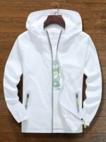 Unisex Summer Hooded Jacket With Reflective Zipper Design, Ultra-Thin Breathable Quick-Dry Windproof Sports Coat For Outdoor Night Running, Cycling, Fishing Sun Protection Top - Loose Fit Hooded Zip-Up Shirt - Image 4
