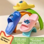 Disney Stitch Eva Slippers For Kids - Comfortable, Thick Sole, Cartoon Design, Perfect For Beach & Bathroom Play, Four Seasons Wear, Slip-On Style, Beach Slippers | Playful Design | Eva Material, Beach Accessories