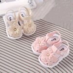 Charming Girls' Floral Sandals For Spring/Summer - Breathable, Comfortable Sole & Ankle Strap For Babies & Toddlers - Casual/Vintage Style In Pink & Beige - Image 2