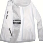 Men'S Ultra-Thin Hooded Sun Protection Jacket - Lightweight Acetate Windbreaker With Pockets, Loose Fit Casual Summer Coat For Outdoor Activities, Sun Protection Clothing | Trendy Men'S Jacket | Polyester Fabri