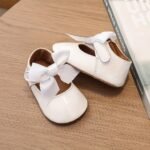 Baby First Walkers Shoes With Soft Sole - Easy-On Closure, Non-Slip Cushioned Insole - First Walking Shoes For Infants & Toddlers (0-1 Year Old) - Pastel Colors (Pink, White, Black, Golden, Beige) - Birthday Party & Everyday Outfits - Durable Synthetic Cover - Parents Love Them!, Toddler Walking Shoes, Infant Footwear, Elegant Bow Design, Comfortable Fabric Insole, Stylish Infant Footwear, Breathable Fabric Lining, New Parents - Image 8