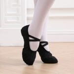 Children'S Soft-Sole Dance Shoes, Kitten Paw Style Ballet Flats With No-Tie Design For Practice And Performance In Genuine Leather - Image 5