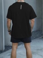 One Piece Plus Size Men'S Solid Short Sleeve Sports T-Shirt, Casual Fashion Tee With 3-Position Print 520, Plus Size - Image 10