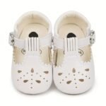 Lively & Cheerful Baby Girls Mary Jane Shoes Cute Wedding Dress Crib Shoes Prewalker Shoes - Image 3