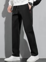 Men'S Plus Size Casual Joggers - Comfortable, Versatile Sports Pants For Spring/Summer, Solid Color With Zipper Detail, Commuting, Plus Size, Loose Fit, Plus Size - Image 3