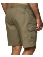 Men'S Big & Tall Cargo Shorts - Non-Stretch Fabric With Multiple Utility Pockets, Adjustable Drawstring Waistband - Olive Green Work Pants For Construction, Outdoor, Everyday - Regular Fit Casual Shorts (Plus Size Friendly) - Ideal Gift For Men, Outdoor Apparel, Functional Design, Durable Material, Outdoor Enthusiasts, Plus Size - Image 2