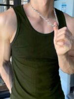 Men'S Solid Tank Top, Active Quick Dry Breathable Crew Neck Sleeveless Shirt, Men'S Clothing For Summer Outdoor - Image 3
