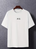 Men'S Casual Short Sleeve T-Shirt With Japanese-Inspired Cherry Blossom & Mountain Print - Breathable Regular Fit Round Neck Tee For Summer Outdoor Activities, Machine Washable, Plus Size - Image 6