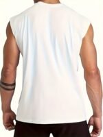 Men'S Plus Size Gradient "Faith" Print Tank Top - Breathable & Stretchy Sleeveless Shirt For Summer Fitness, Training & Casual Wear, Black To Teal Design, Summer Tank Tops, Plus Size - Image 7